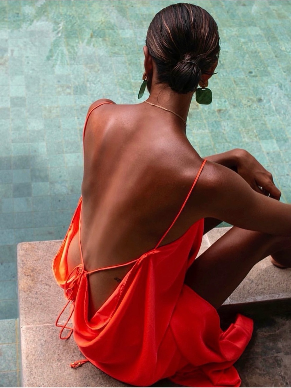 Neon Maxi Open-Back Slip Dress